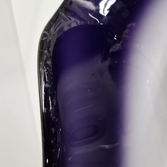 #AEB Clear and dark purple blown glass bowl with ruffled edge - Picture 7 of 7